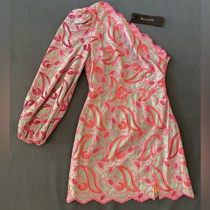 Elliatt Derive Dress, Teal and Pink, NWT, Small
